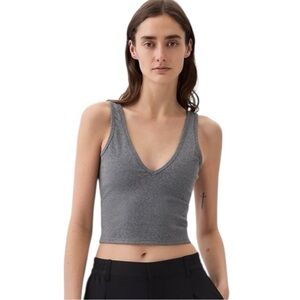 GapFit Studio V-Neck Brami Bralette Tank Top Built In Shelf Bra